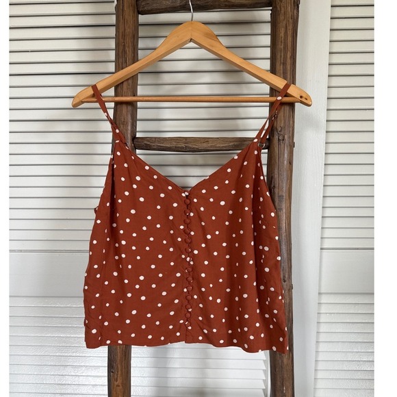 Madewell Polka Dot Cami Top Button Front Sleeveless Blouse Casual Tank - Picture 2 of 4